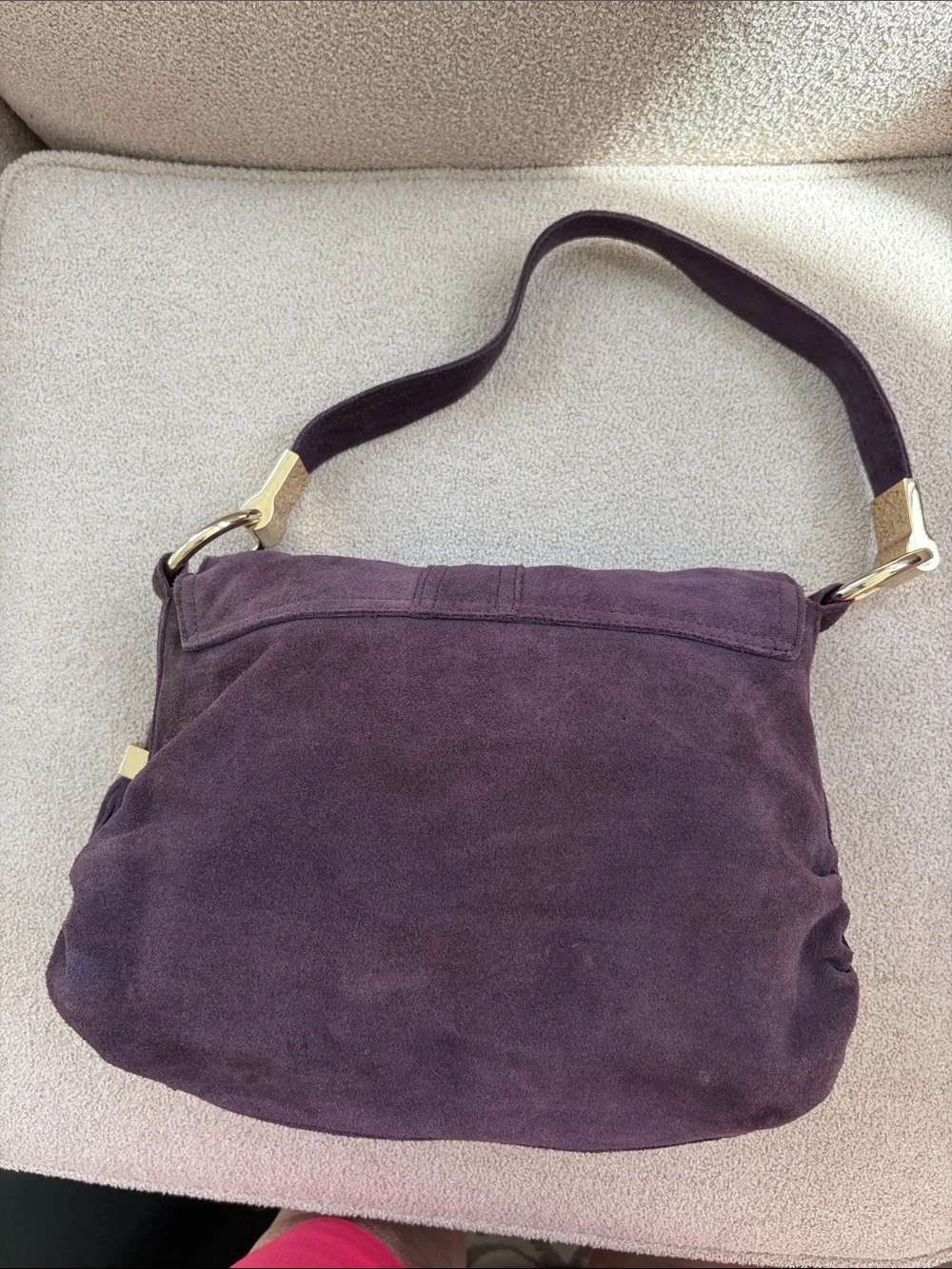 ANTONIO MELANI Suede Bag in Plum with Tassel